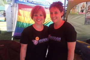 Ellen and Chloe volunteering at The Big Gay Out